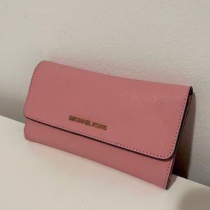 Michael Kors Saffiano TriFold Wallet Pink